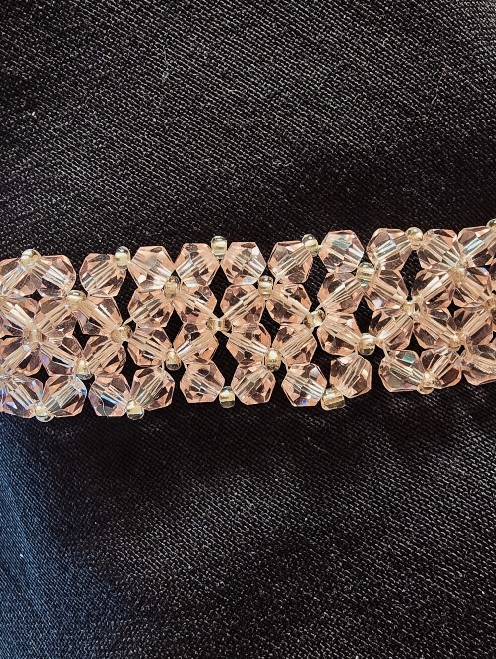 Pink Crystal Ribbon Bracelet - Picture 3 of 4